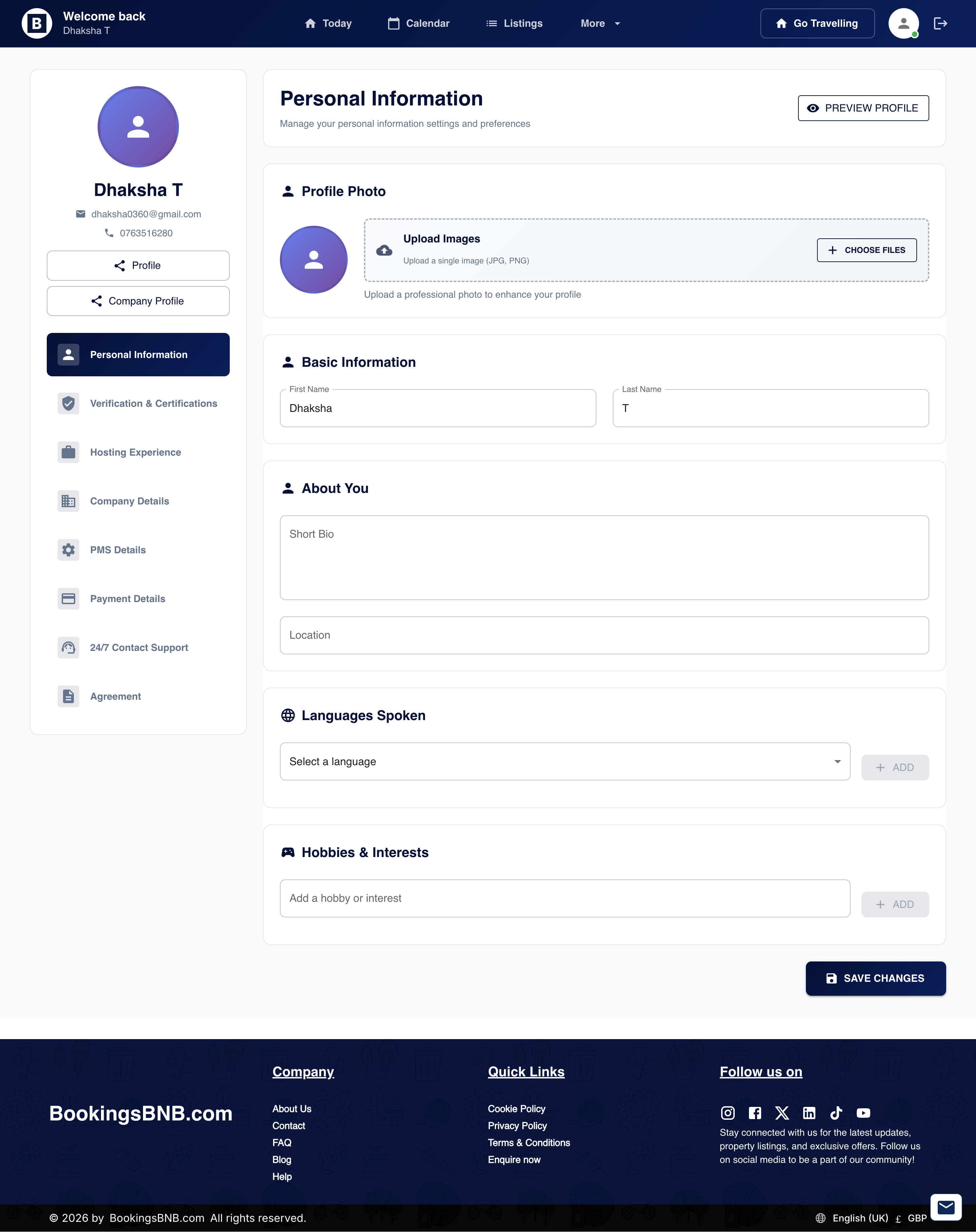 Personal Information Interface